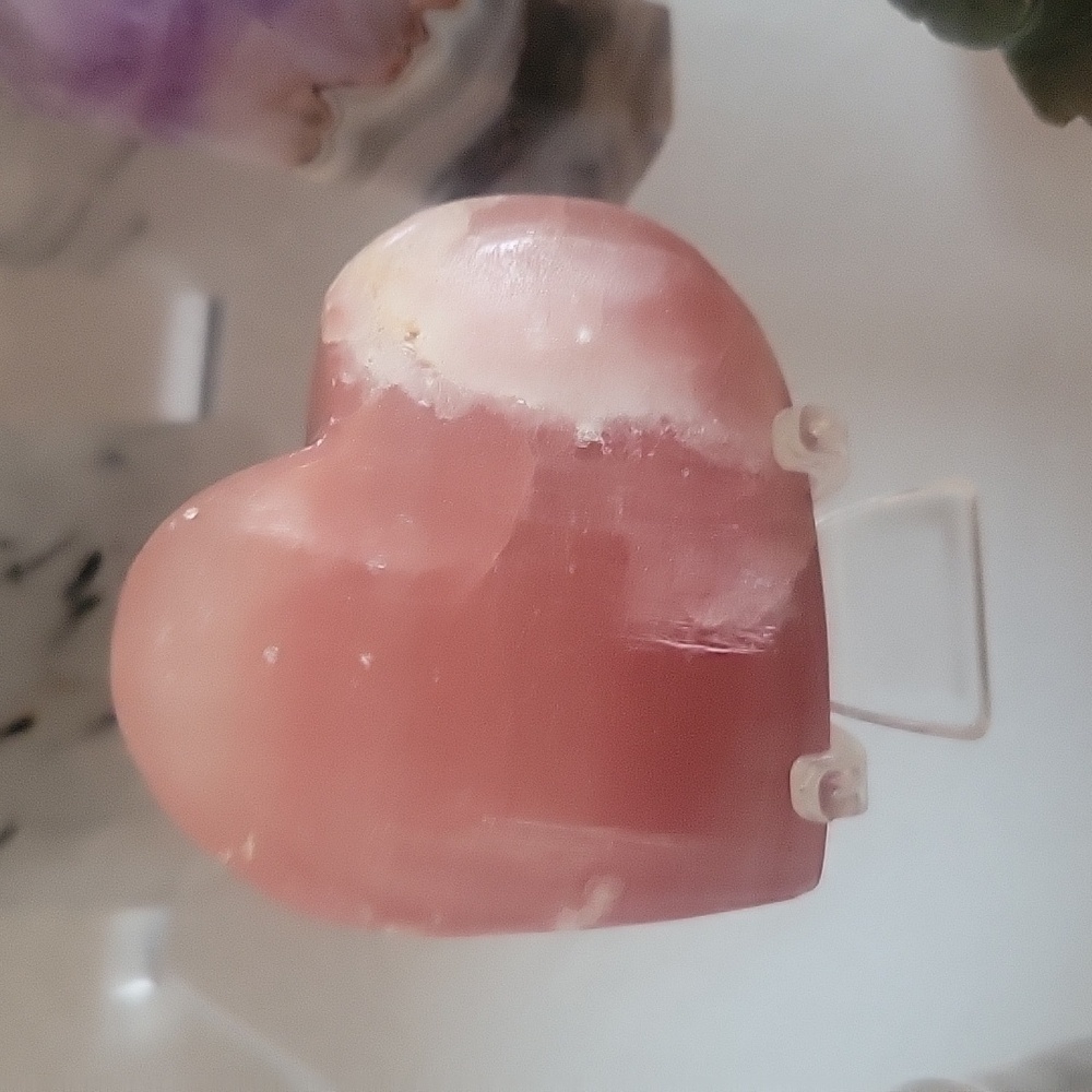 pink calcite heart